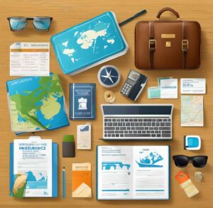 assicurazione annullamento viaggio last minute su un tavolo, pronti per partire