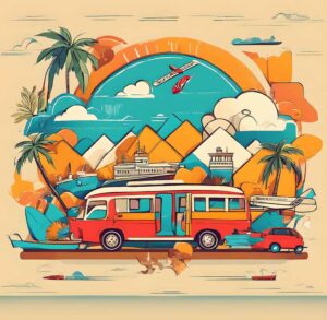 assicurazione annullamento viaggio low cost: immagine astratta con elementi di viaggio