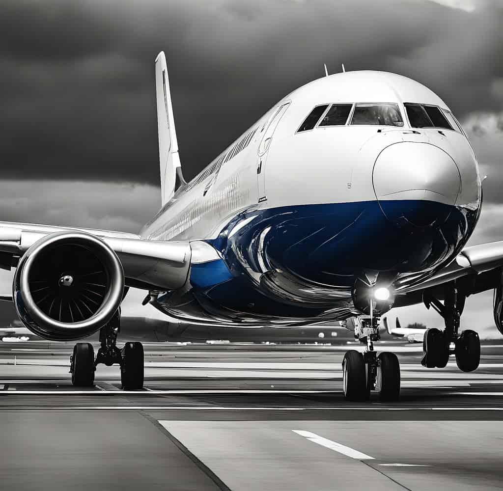Assicurazione annullamento voli aerei. Immagine di un aereo passeggeri in volo, ripreso dall'alto.