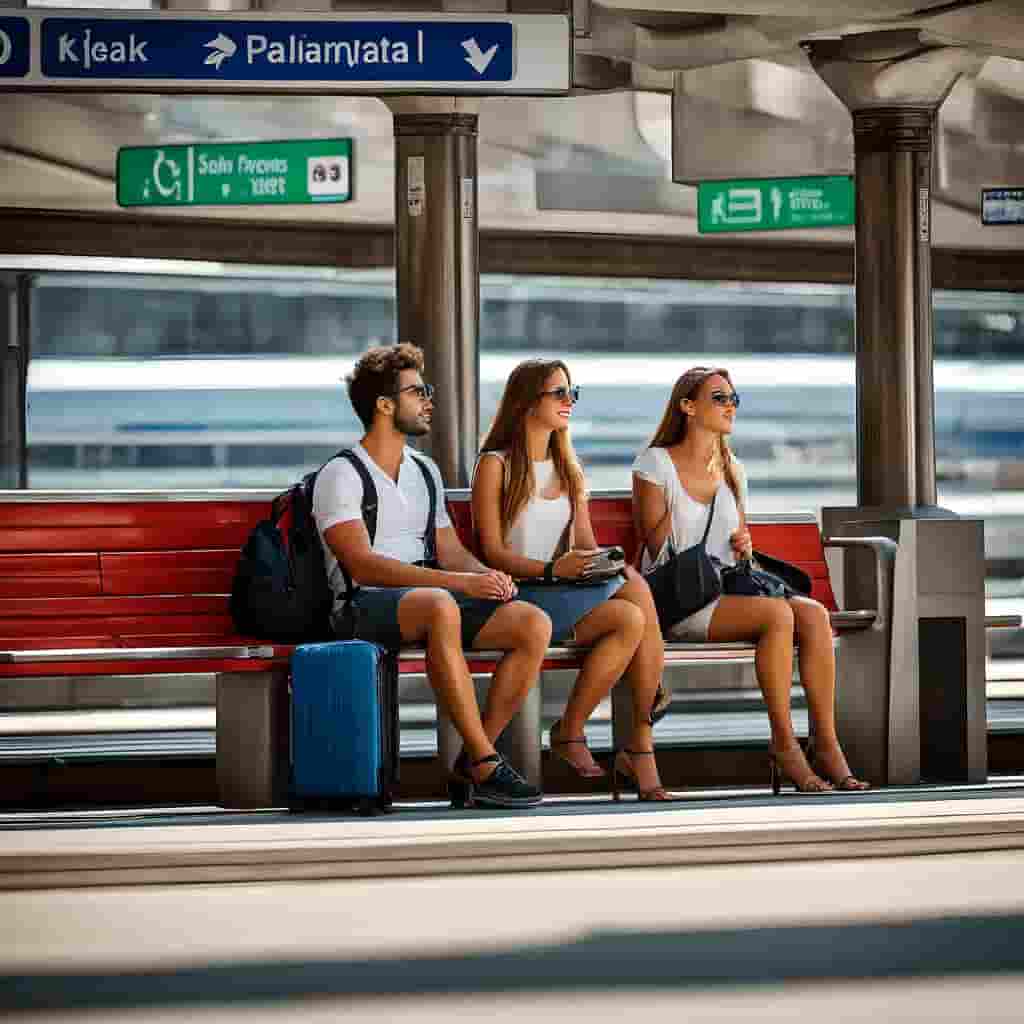 Tre persone sedute in attesa con la loro Assicurazione Infortuni Viaggio