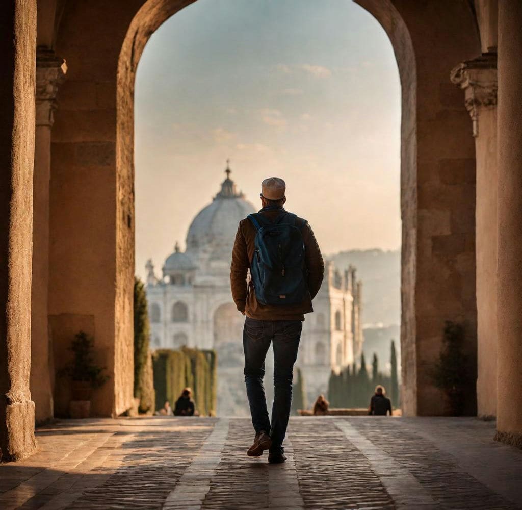 Assistenza viaggio: immagine turista solo in viaggio
